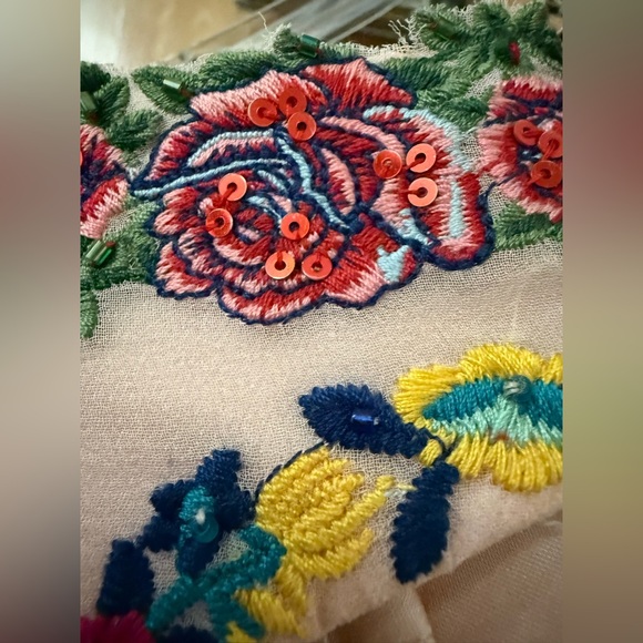 Sherri Hill Floral Embellished Peach Gown Prom Dress Size 00 - Picture 8 of 10